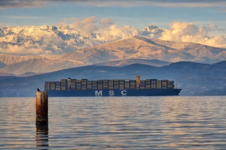 Msc Napoli nave portacontainer approaching Trieste