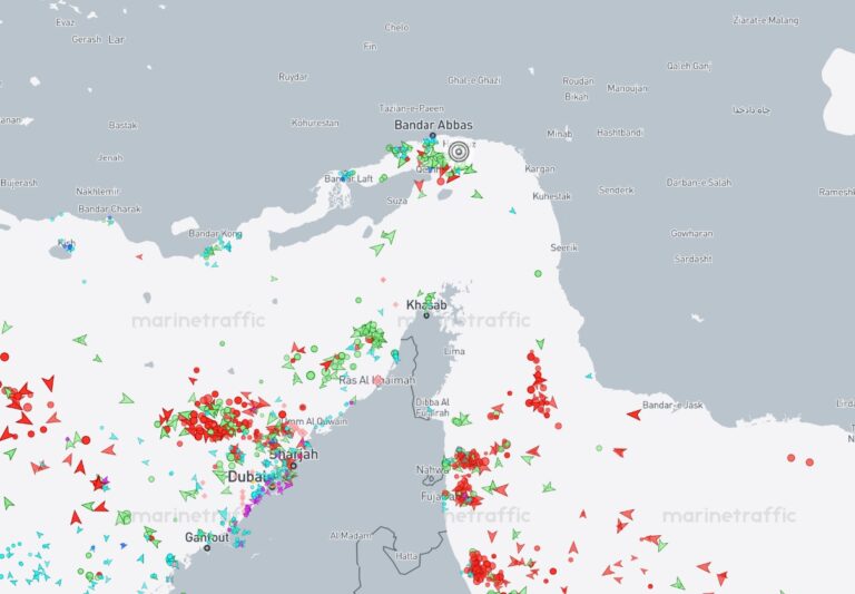 Stretto di Hormuz marinetraffic