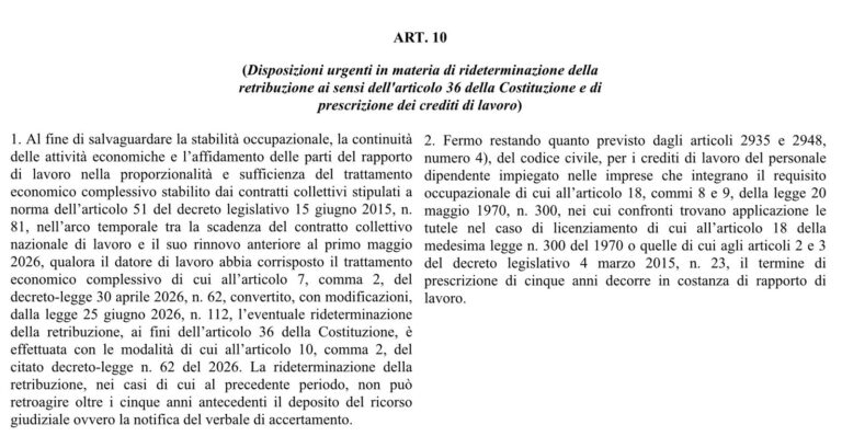 rideterminazione paghe